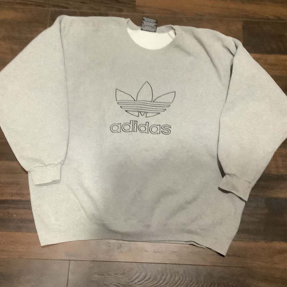 Vintage 90s Adidas Trefoil Embroidered Crewneck XL Sweatshirt Made in USA